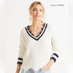 Z Supply Luna Varsity V Neck Sweater